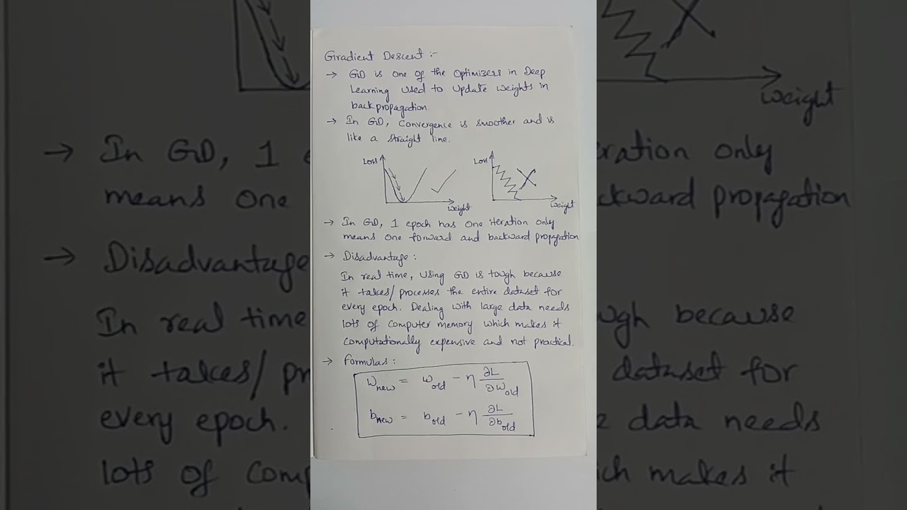 Gradient Descent optimizer in Deep Learning