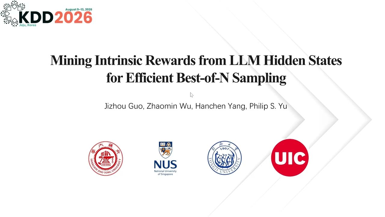 KDD 2026 – Mining Intrinsic Rewards from LLM Hidden States for Efficient Best-of-N Sampling