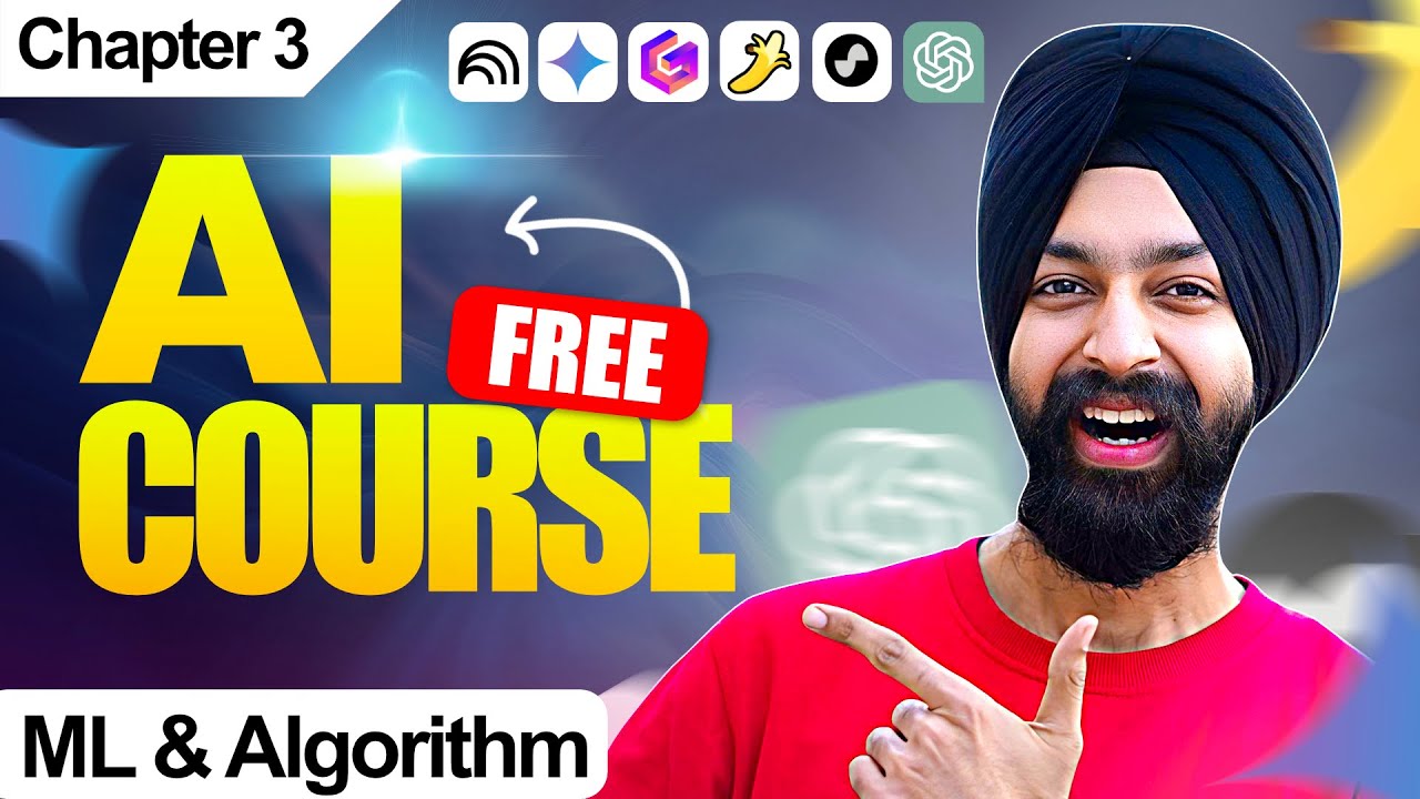 Free AI COURSE for Beginners – Class 3 – Machine Learning ML & Algorithm Explained Easy #course #ai