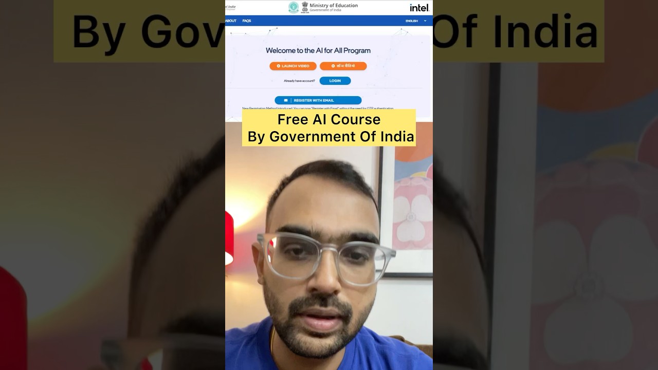 Free AI Course by Govt. of India & Intel 🚀 Learn AI in 4 Hours!