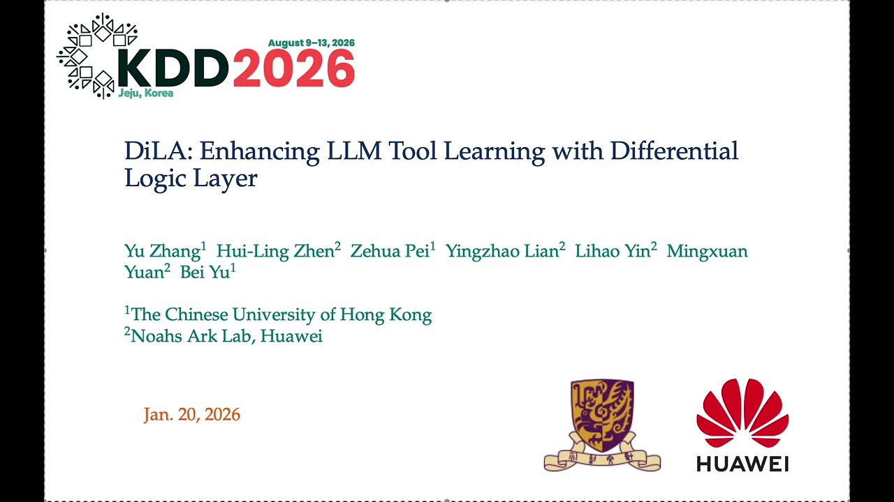 KDD 2026 – DiLA: Enhancing LLM Tool Learning with Differential Logic Layer
