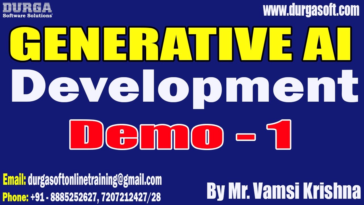 GENERATIVE AI DEVELOPMENT tutorials || Demo – 1 || by Mr. Vamsi Krishna On 30-07-2025 @6:30PM (IST)