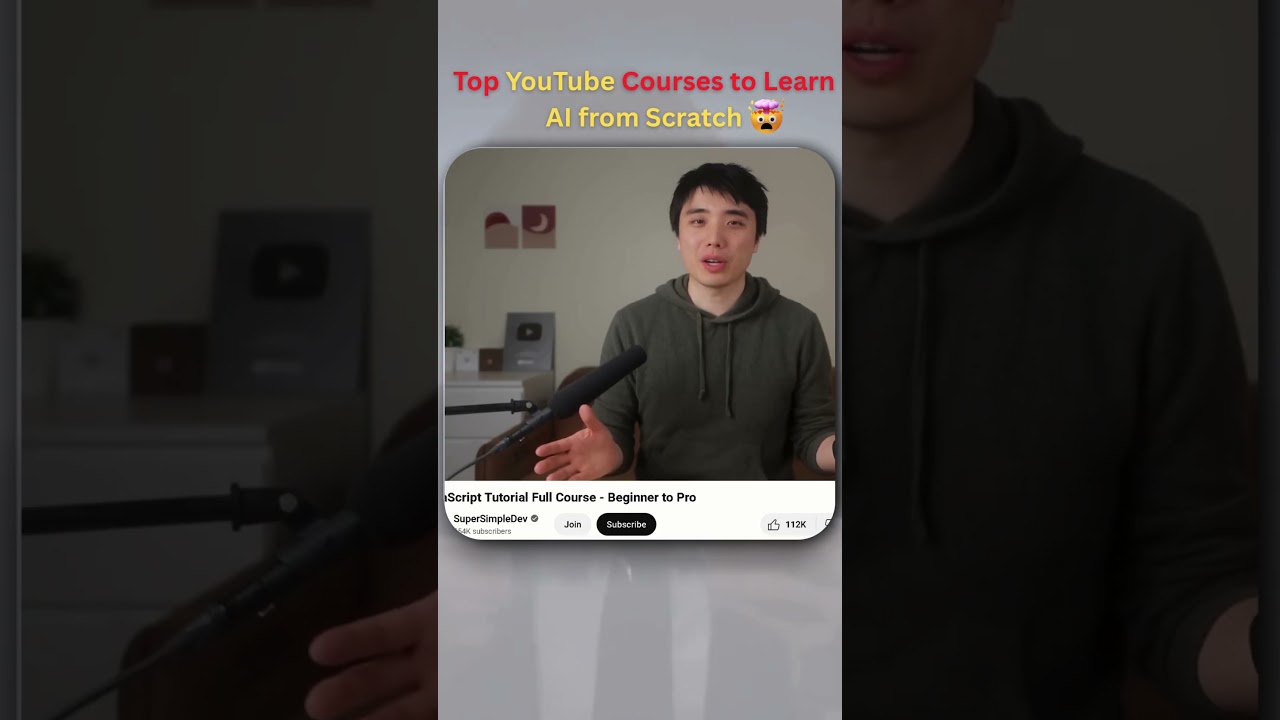 Top YouTube Courses to Learn AI from Scratch | CS50 AI & JS Tutorials #shorts #ai #python