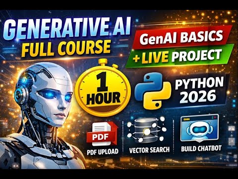 Generative AI Full Course in 1 Hour | GenAI Basics + Live Project using Python (2026)
