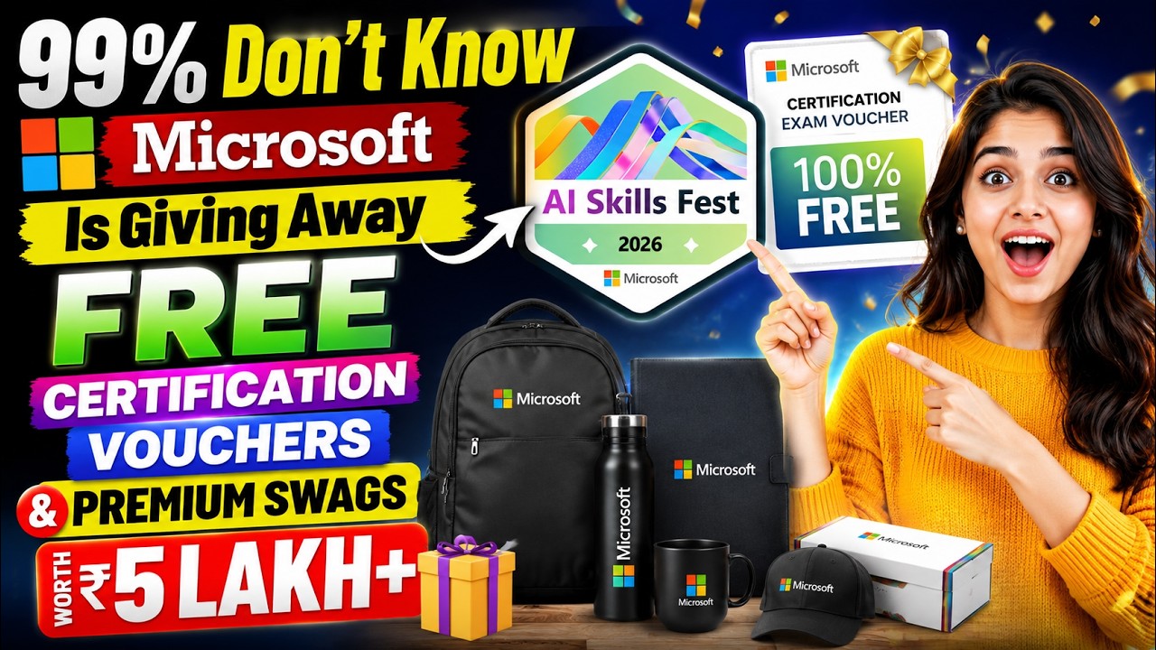 FREE Microsoft Certification Voucher +  Microsoft Swags! 99% Will Miss This 😱🎁 | AI Skills Fest 2026