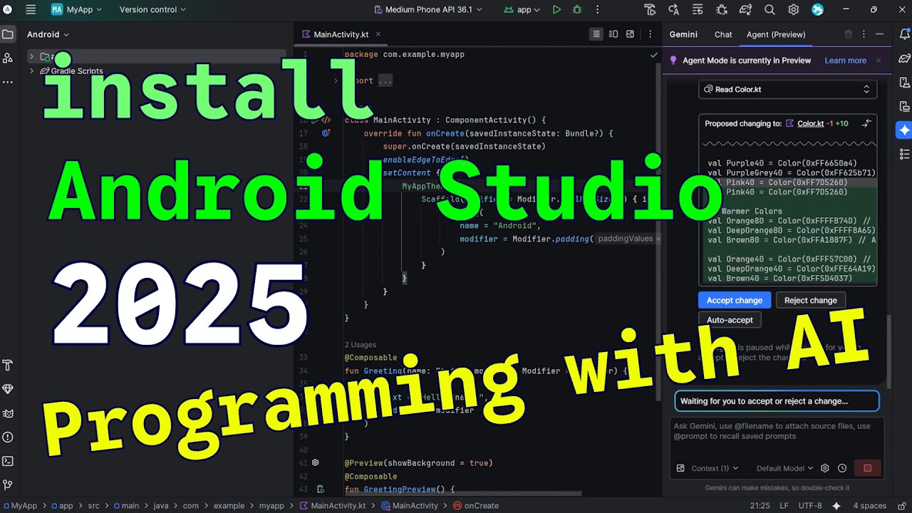 Android Studio & Gemini AI setup: Start building Apps TODAY!