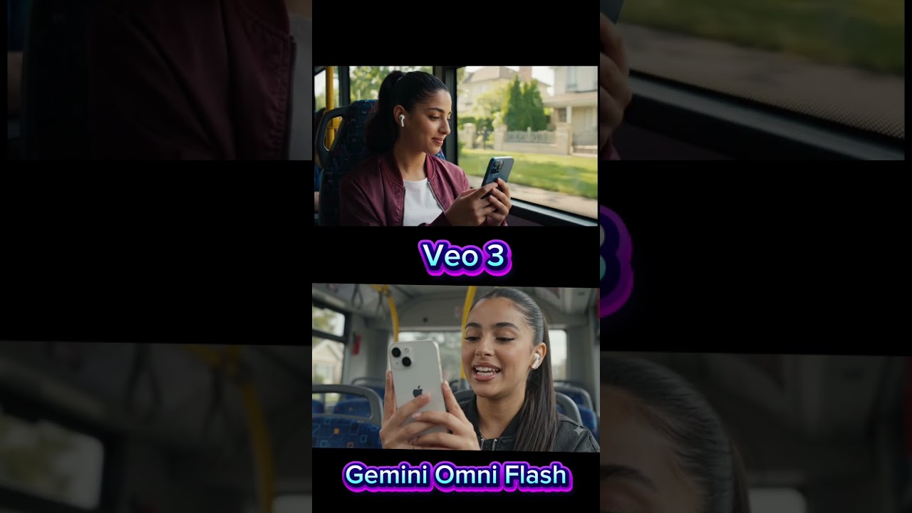 Veo 3 Vs Gemini Omni Testing Test Comparaison namely: The Veo logo is no longer in the new videos.