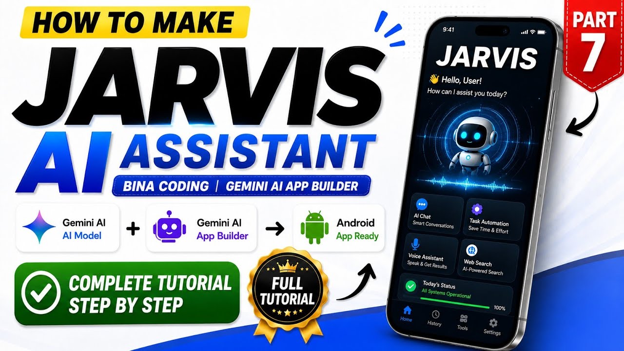 How To Make JARVIS AI Assistant 🤖 Bina Coding | Gemini AI App Builder (Full Tutorial)